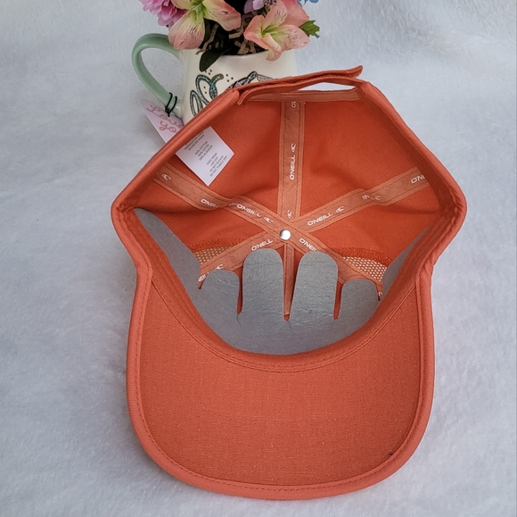 New O'Neill Stay in your Wave Women Snap Back Hat color Orange size ONE. - Picture 5 of 7